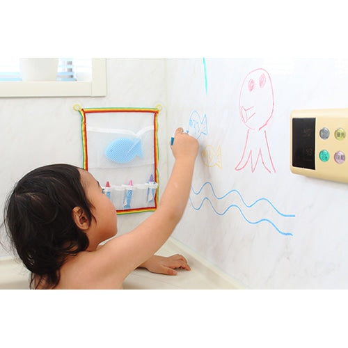 Kitpas bath drawing crayons with storage net detail image