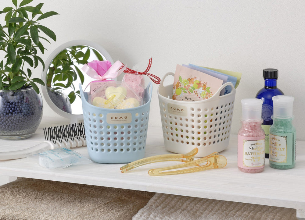 Inomata Como Mini Square White Storage Basket product view