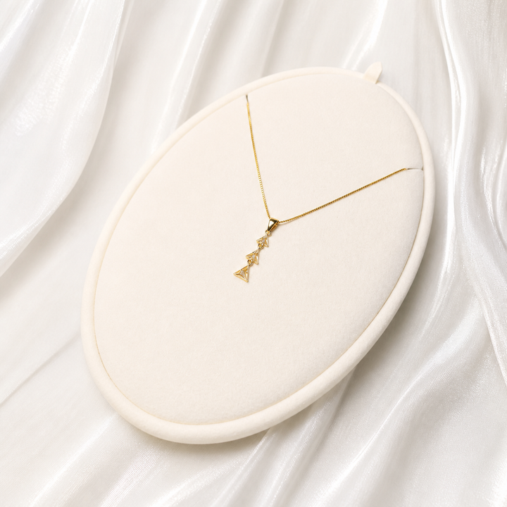 Gold-Plated Triangle Drop Necklace Yui mart