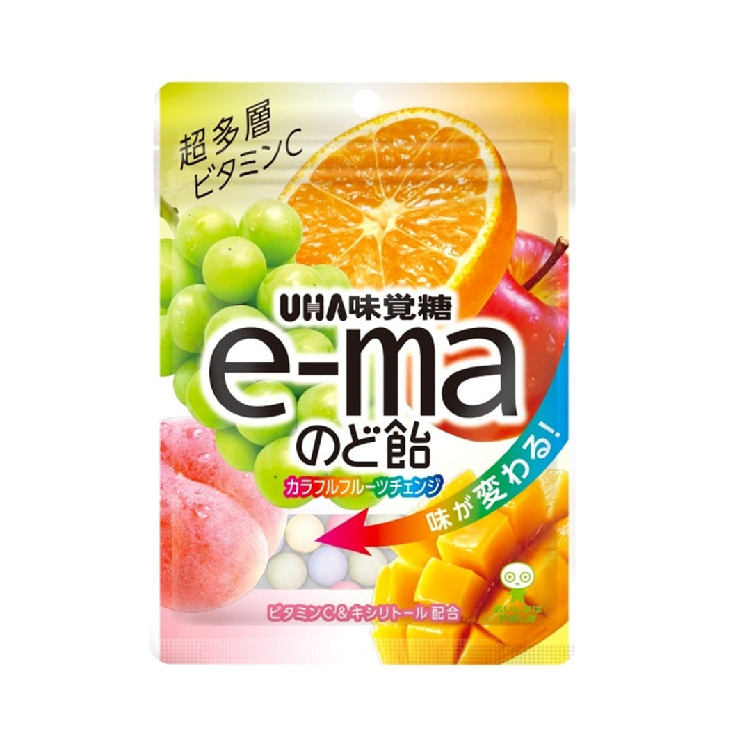 Yuhapipin E-Ma Throat Lozenge Colorful Fruit Change 50G Yui mart
