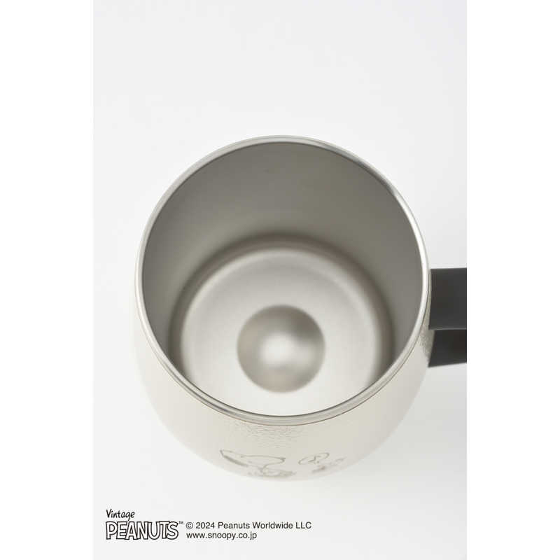 BRUNO PEANUTS Stainless Steel Mug with Lid, Tall, Off-White, 460ml