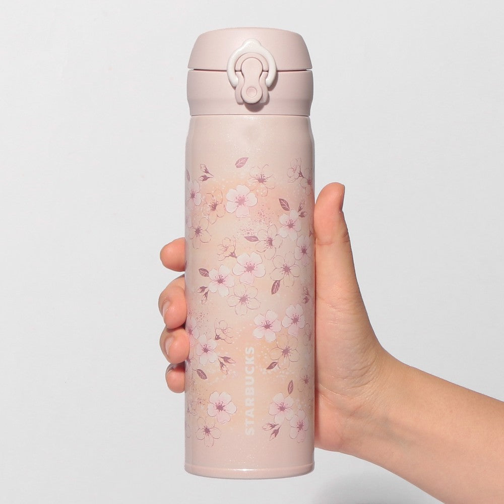 Starbucks Japan Sakura 2026 Portable stainless steel water bottle, pink/beige, 500ml Yui mart