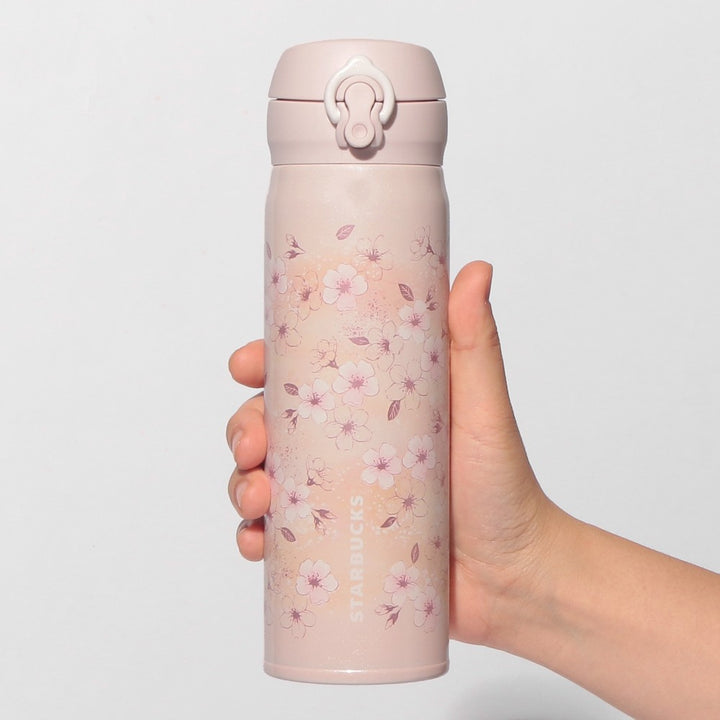 Starbucks Japan Sakura 2026 Portable stainless steel water bottle, pink/beige, 500ml Yui mart