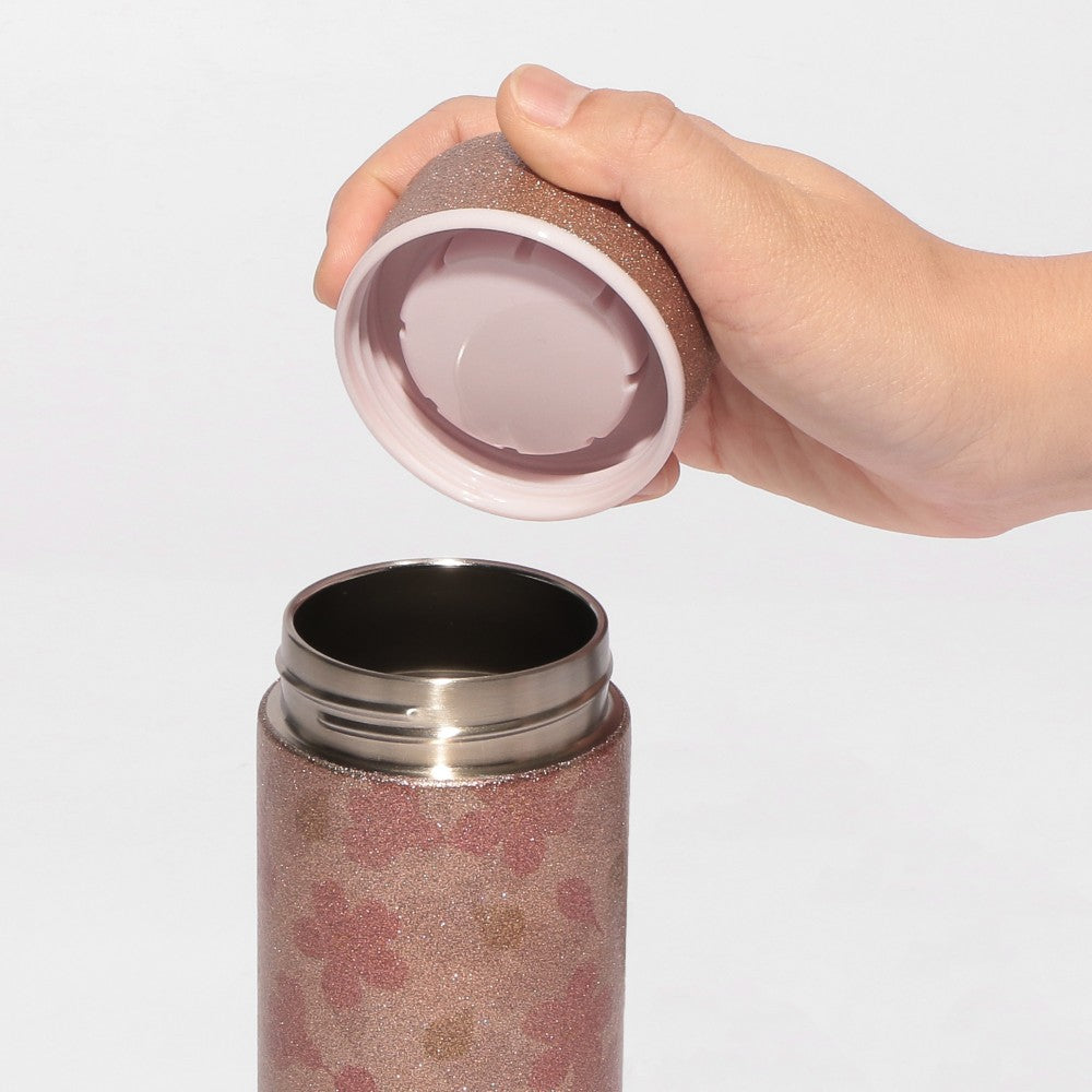 SAKURA2026 Stainless Steel Bottle Glitter Pink Beige 355ml Yui mart
