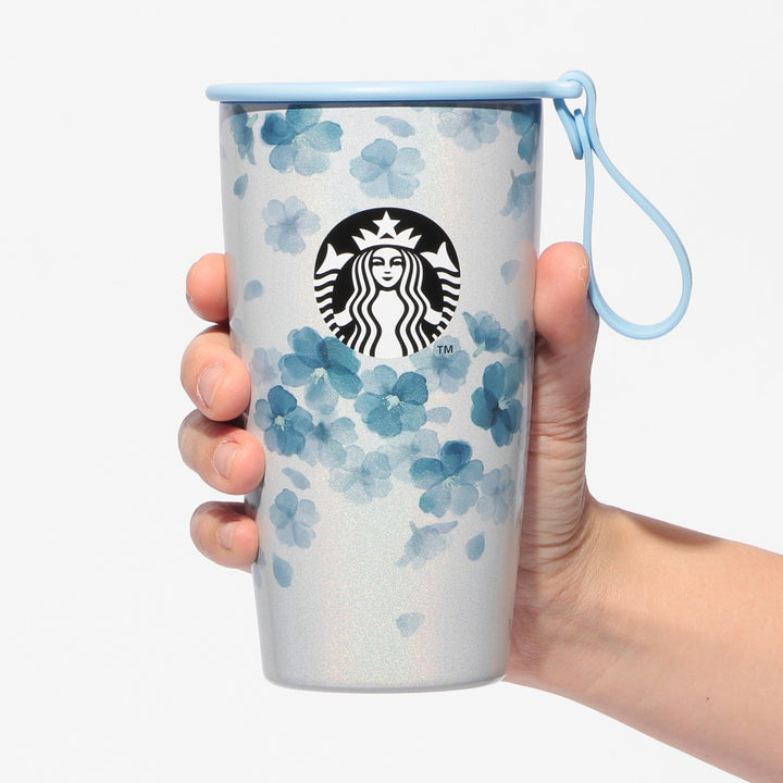 Starbucks Japan Sakura 2026 Stainless steel water bottle with strap, light blue, 355ml Yui mart