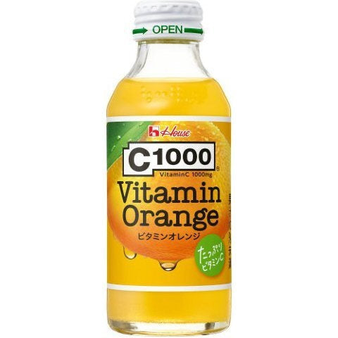 C1000 Vitamin Orange 140ml Japanese sparkling orange drink bottle