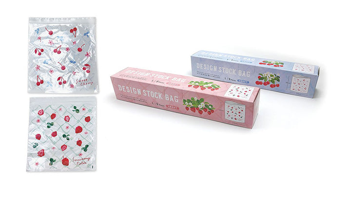 Amifa Berry and Cherry large design stock bags in Blue Cherry and Pink Strawberry