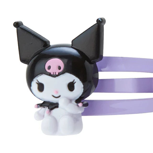 Sanrio Coolmi Iron Hairpin 2-Pack (Gray Purple Bow)