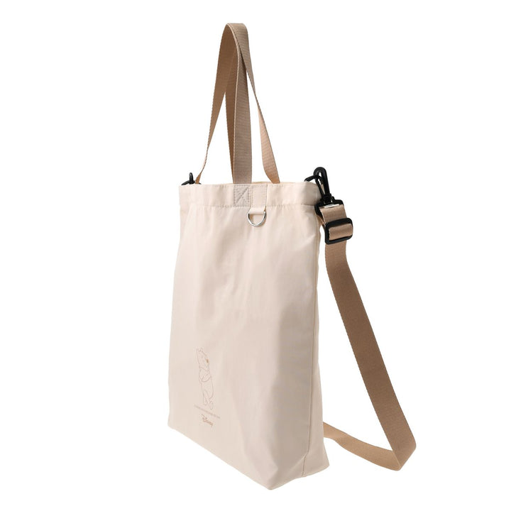 Disney Winnie the Pooh ivory 2-way tote bag side gusset view