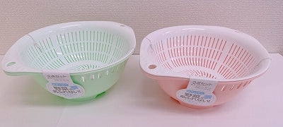 IPS System 2-piece colander and bowl set in green and pink