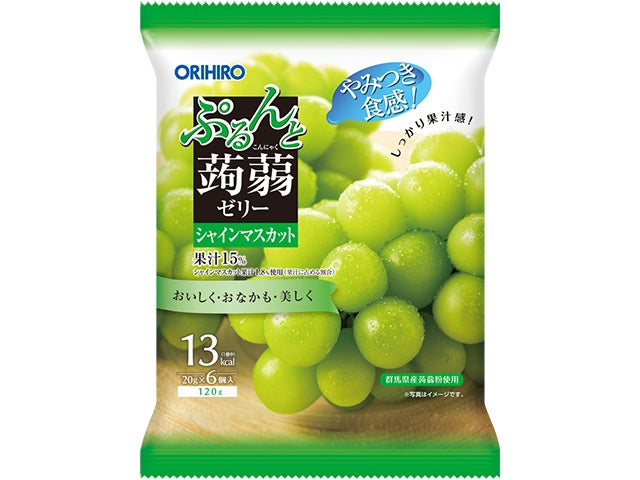Orihiro Purunto Konjac Jelly Shine Muscat 6 pouch front package