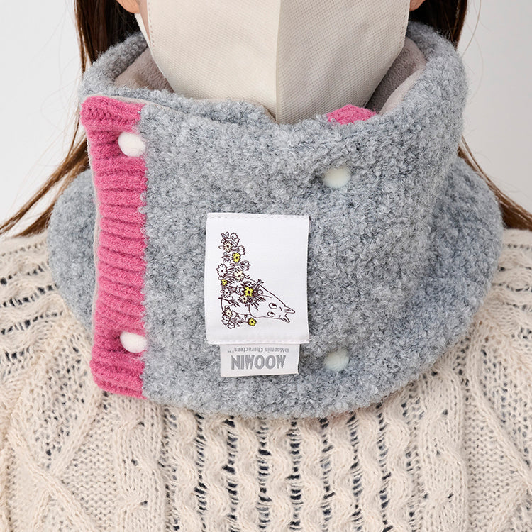 MOOMIN x macocca gray snood tippet detail 4