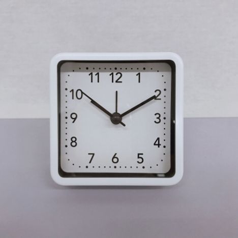 Square white alarm clock