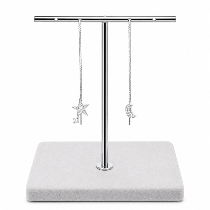 925 Sterling Silver Star & Moon Threader Earrings Yui mart