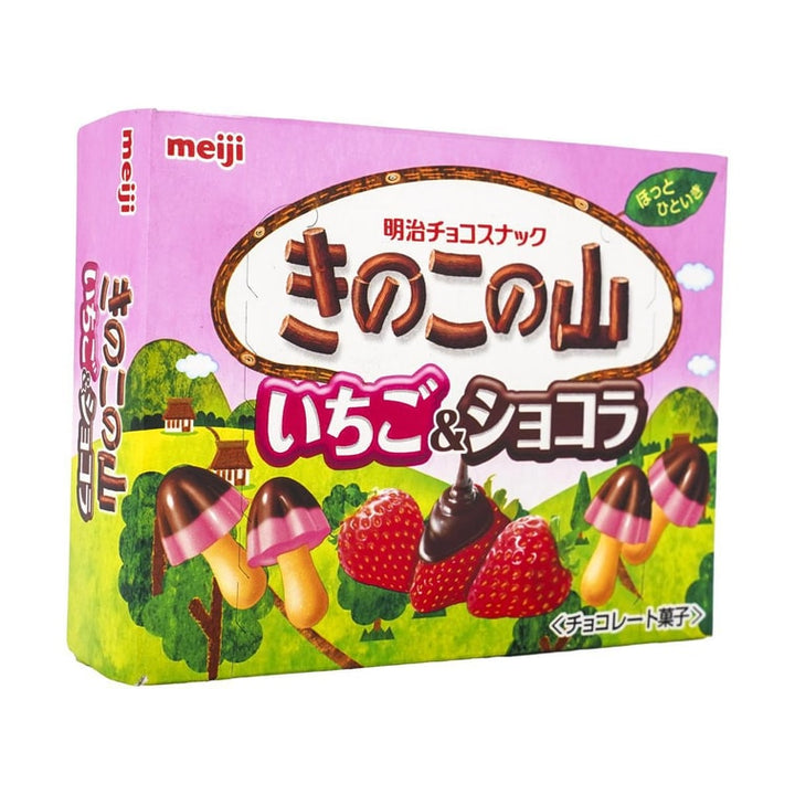 MEIJI Baked Wheat Biscuit Kinokonoyama Strawberry&Chocolate, 2.25 oz Yui mart