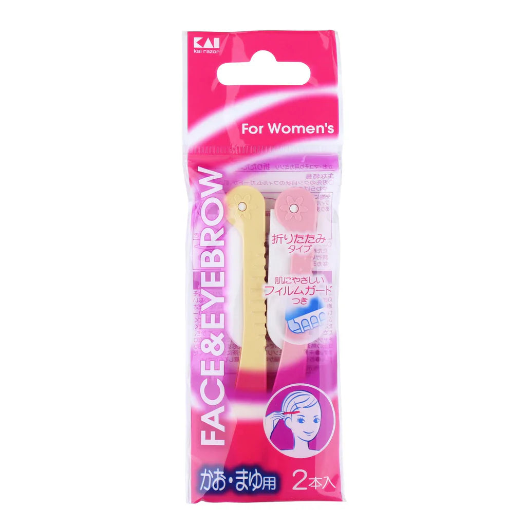 KAI Corporation Folding razor for face and eyebrows 2P