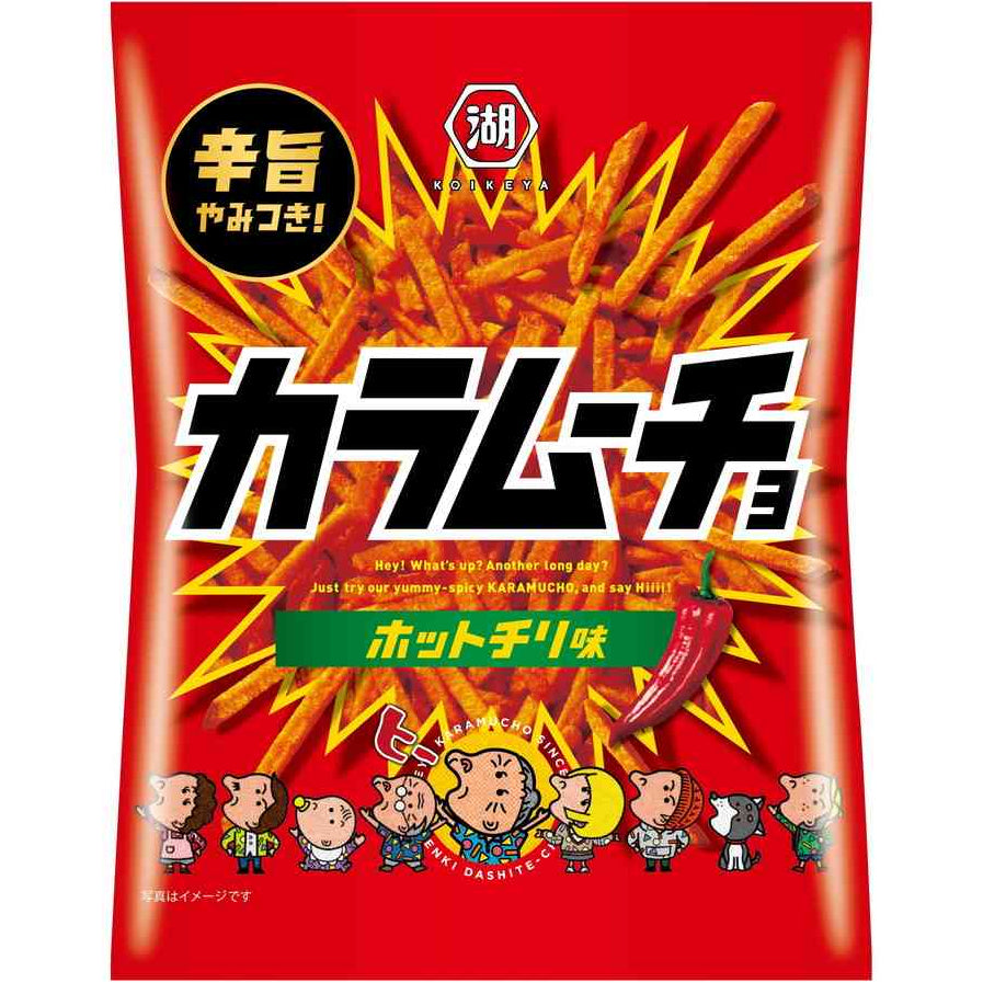 Koikeya Karamuucho Sticks, Hot Chili Flavor, 90g Yui mart