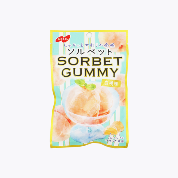 Nobel Sorbetto White Peach Gummy Candy 50g bag
