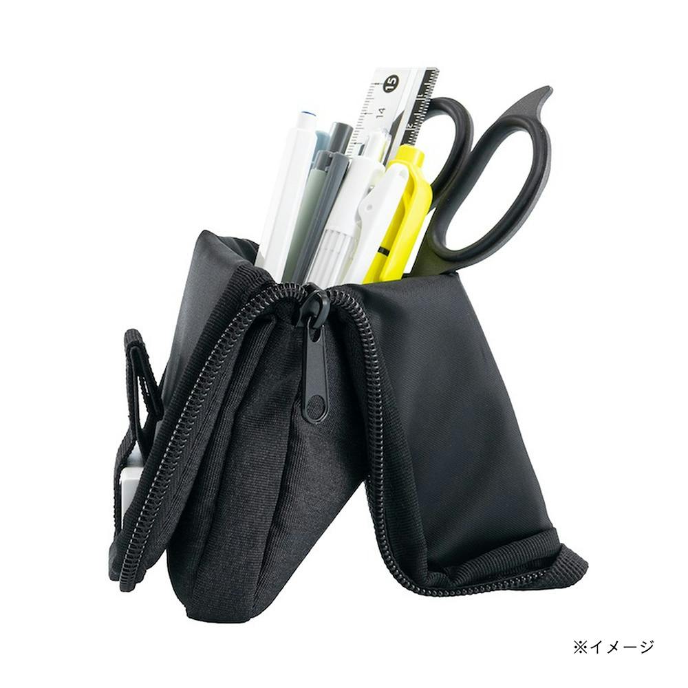 Nakabayashi Neoform black pen case transformed into upright desk organizer