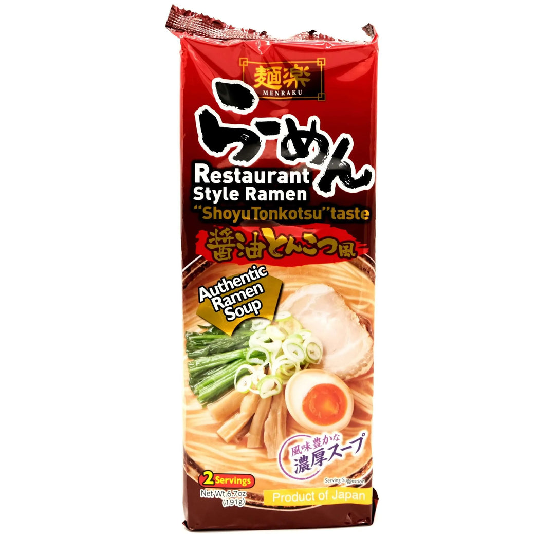 Menraku Restaurant Style Ramen Shoyu Tonkotsu Taste – 6.7 oz (191.4 g)