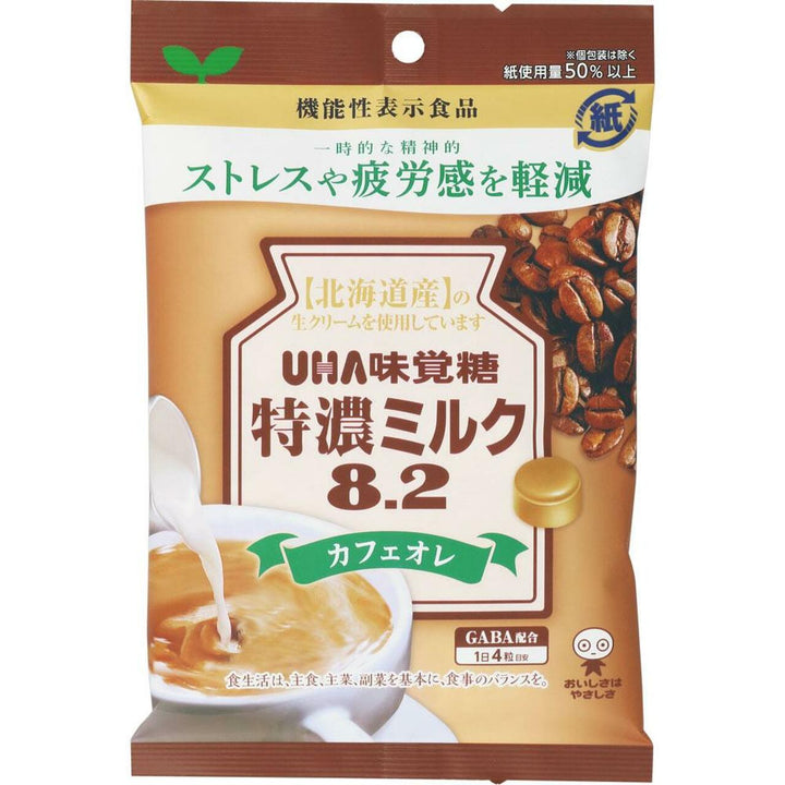 UHA Mikakuto Tokuno Milk 8.2 Cafe Au Lait Candy 93g UHA Mikakuto