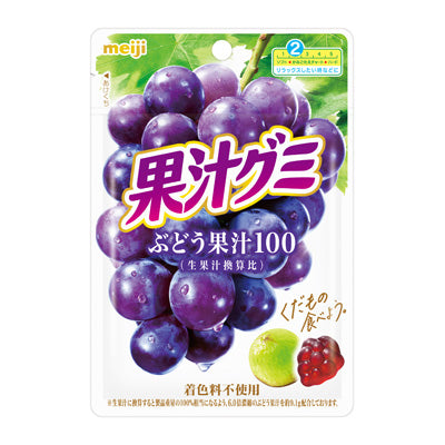 Meiji Kaju Gummy Grape Fruit Juice Candy 54g official package