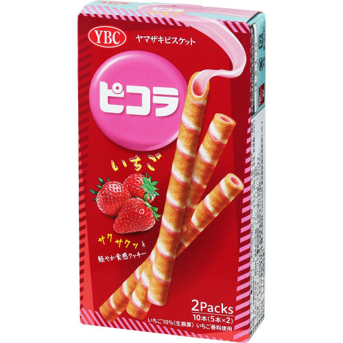 YBC Picola Strawberry Rolled Cookie Sticks 10 Pieces YBC Yamazaki Biscuits