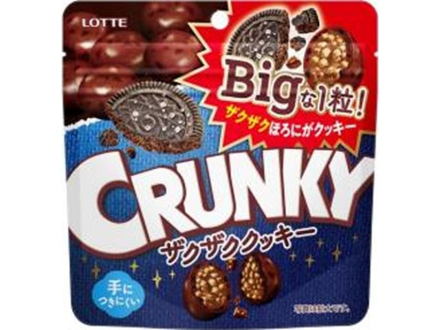Lotte Crunky Big Pouch Zakuzaku Cookie 72g front package