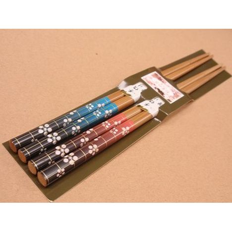 Plum Blossom Bamboo Chopsticks – Set of 2 Pairs Maruwa