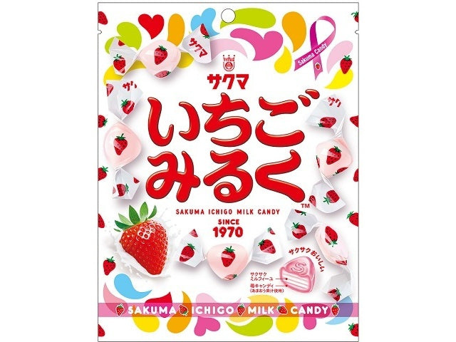 Sakuma Ichigo Milk strawberry milk candy 83g Japanese candy bag