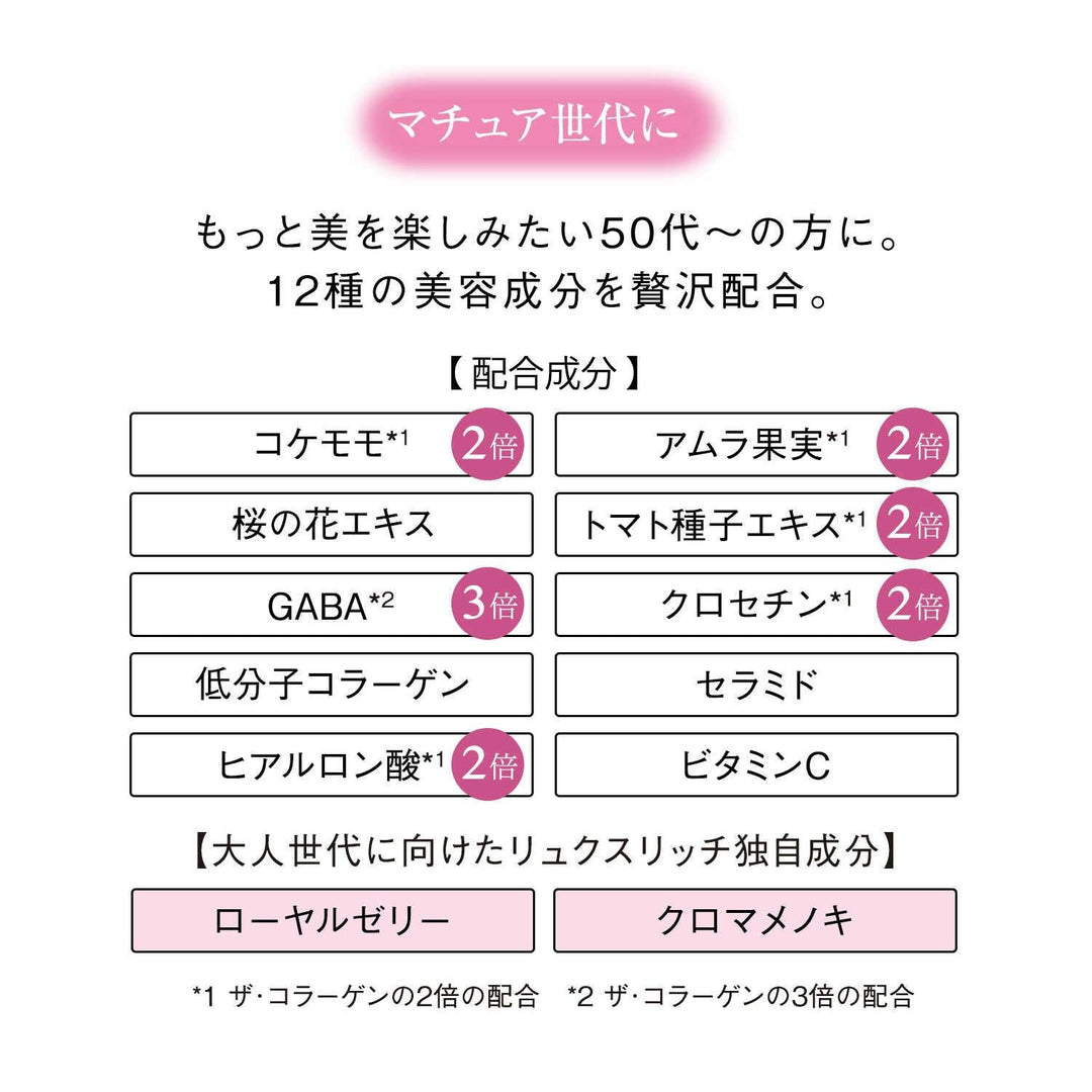 Shiseido The Collagen Luxe Rich tablets ingredient information image