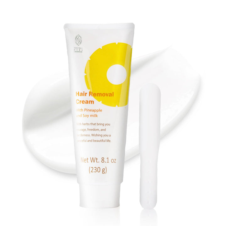 Suzuki Herb Pineapple and Soymilk hair removal cream 230g tube with spatula