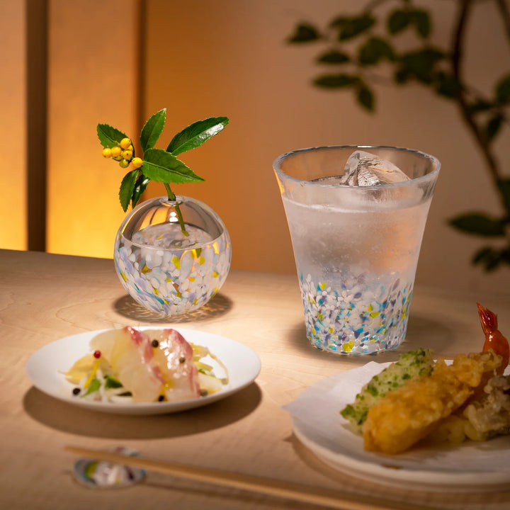 Japan Tsugaru VIDRO Japan's Four Seasons Handmade Glass Single Vase -Snowlight Yui mart