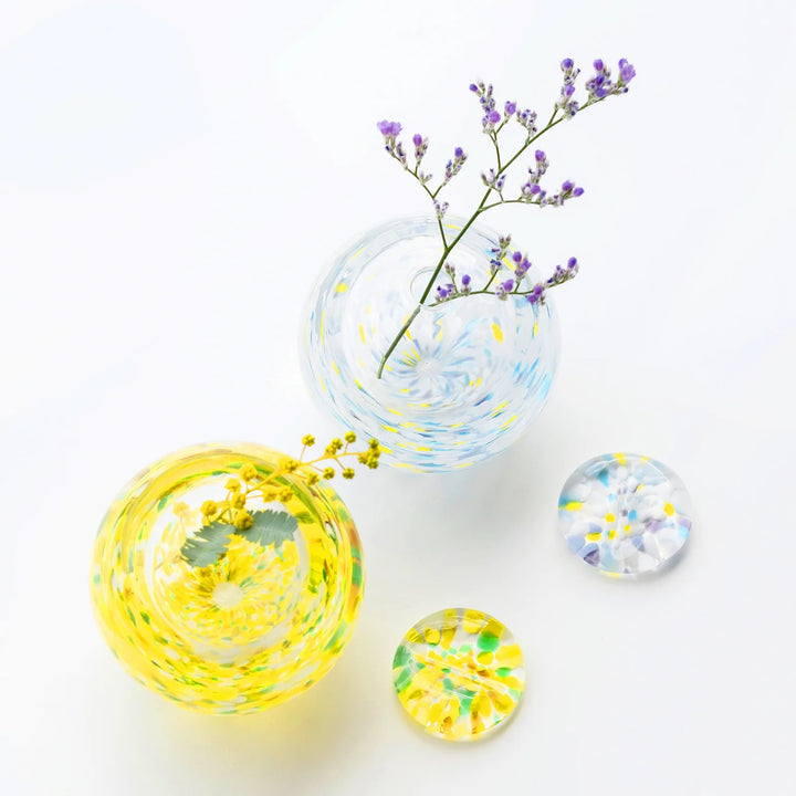 Japan Tsugaru VIDRO Japan's Four Seasons Handmade Glass Single Vase -Snowlight Yui mart