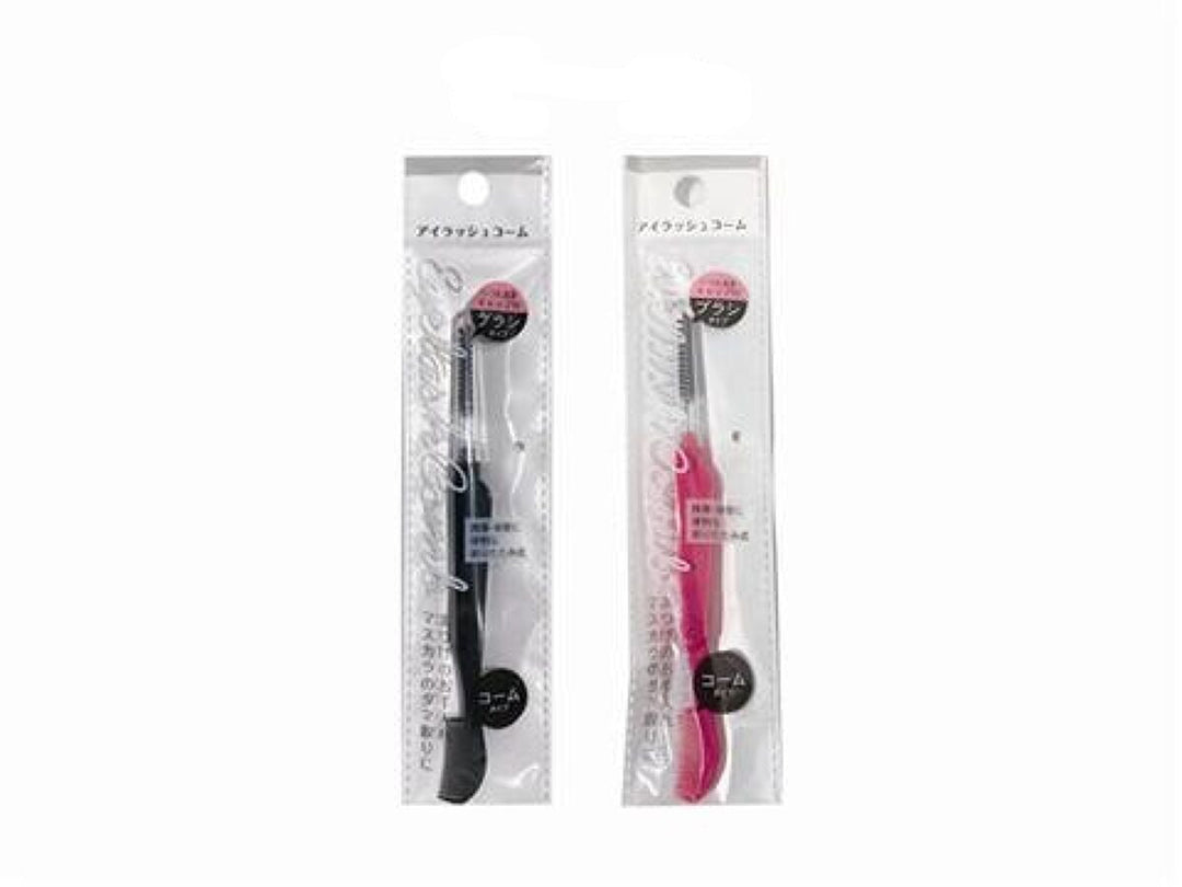 Mitsuki folding eyelash comb and brow brush black and pink package