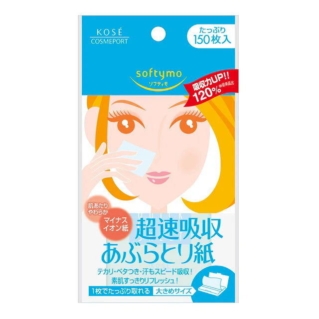 Kose Cosmeport Softymo Negative Ion Oil-Blotting Paper 150 Sheets