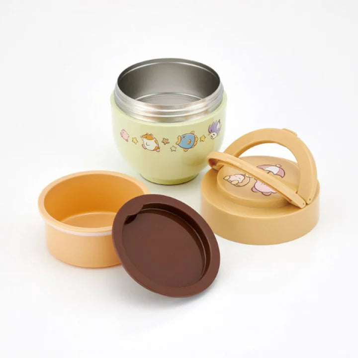 Skater Folding Handle Insulated/Cold Rice Bowl Jar/lunchbox 540ml Umeko Zakka