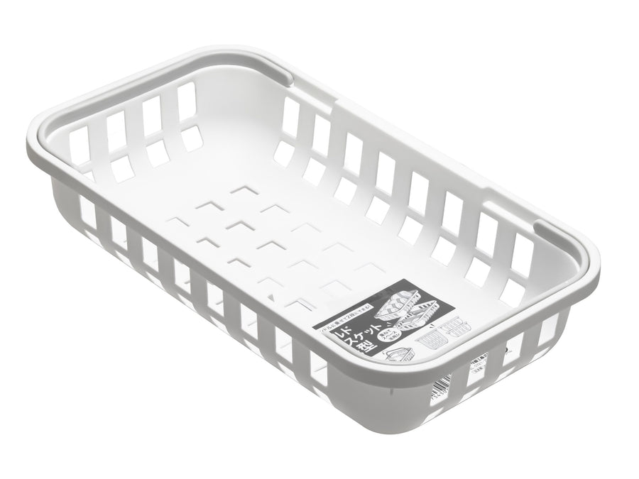 Sanada Seiko Nord shallow white plastic storage basket made in Japan