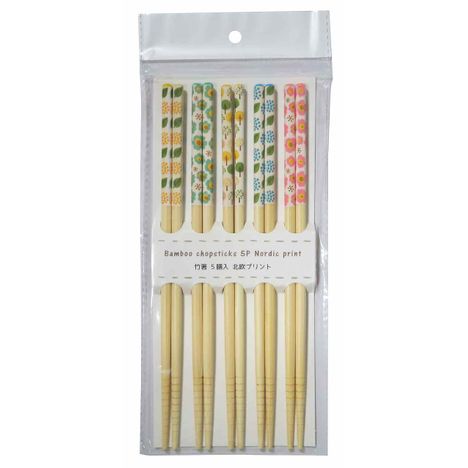 Bamboo chopsticks 5P north europe print