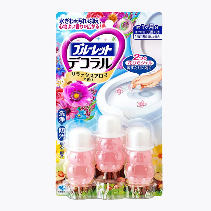 Kobayashi Bluelet Decoral Relax Aroma toilet cleaning gel 7.5g three-pack