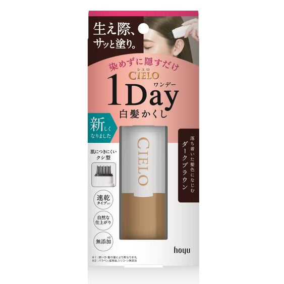 CIELO 1-Day Gray Hair Concealer Dark Brown 9ml package