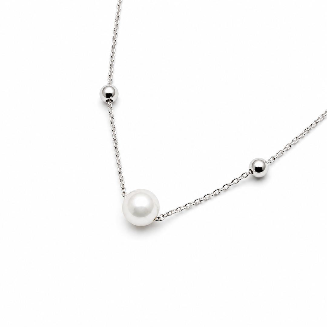 Dainty Pearl Station Necklace Yui mart