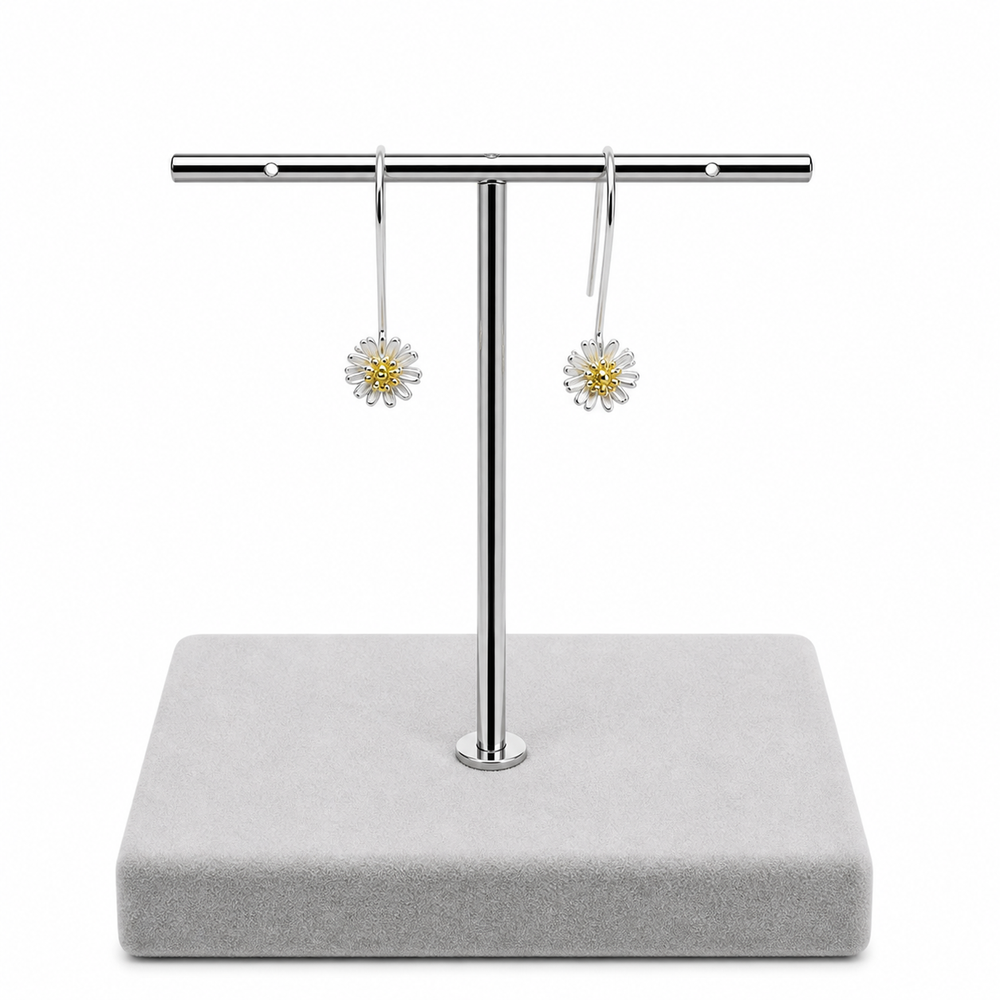 925 Sterling Silver Daisy Drop Earrings Yui mart