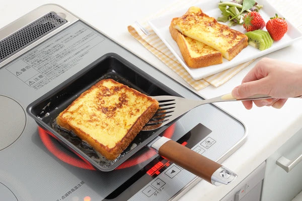 Yoshikawa YJ9628 Wide Iron Tamagoyaki Pan – Gas & IH Compatible, Made in Japan Yoshikawa