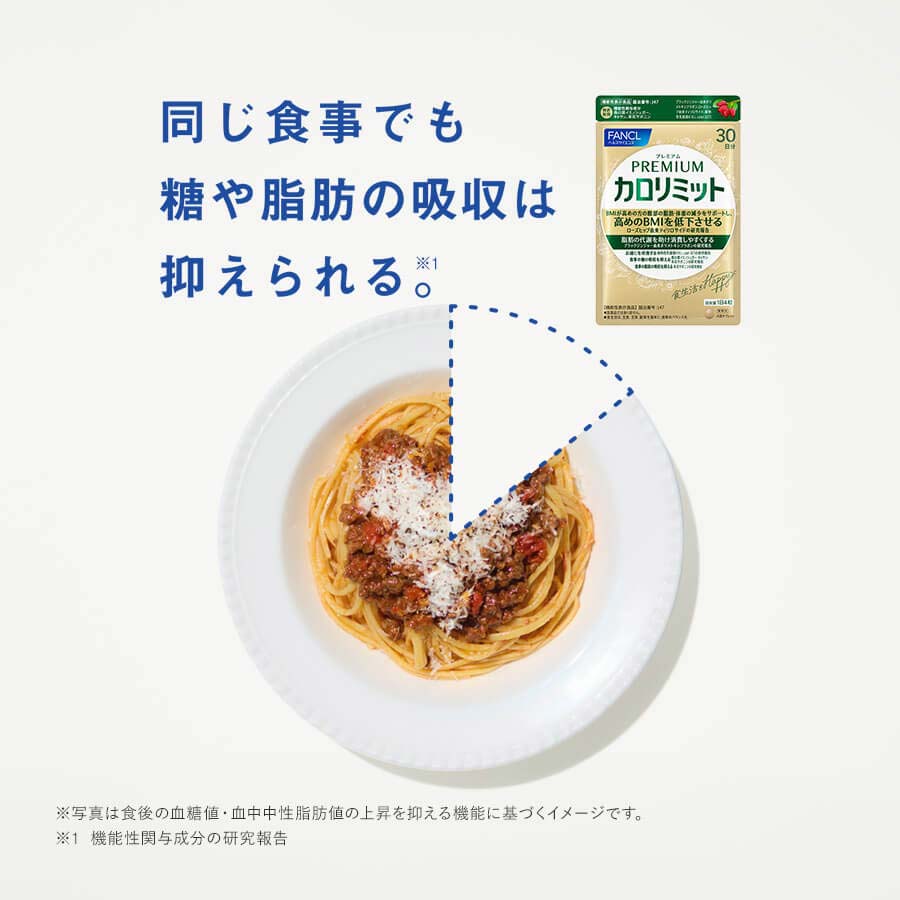 FANCL Premium Calolimit meal-time wellness routine details
