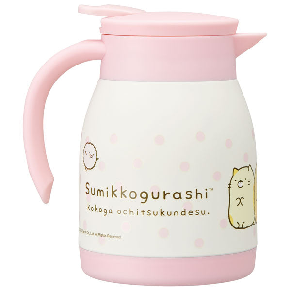 Skater Sumikko Gurashi 600ml tabletop pot pouring lever detail