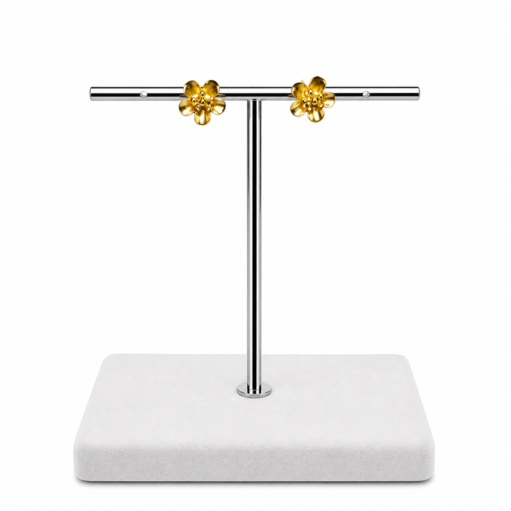 Gold Plated Flower Stud Earrings Yui mart