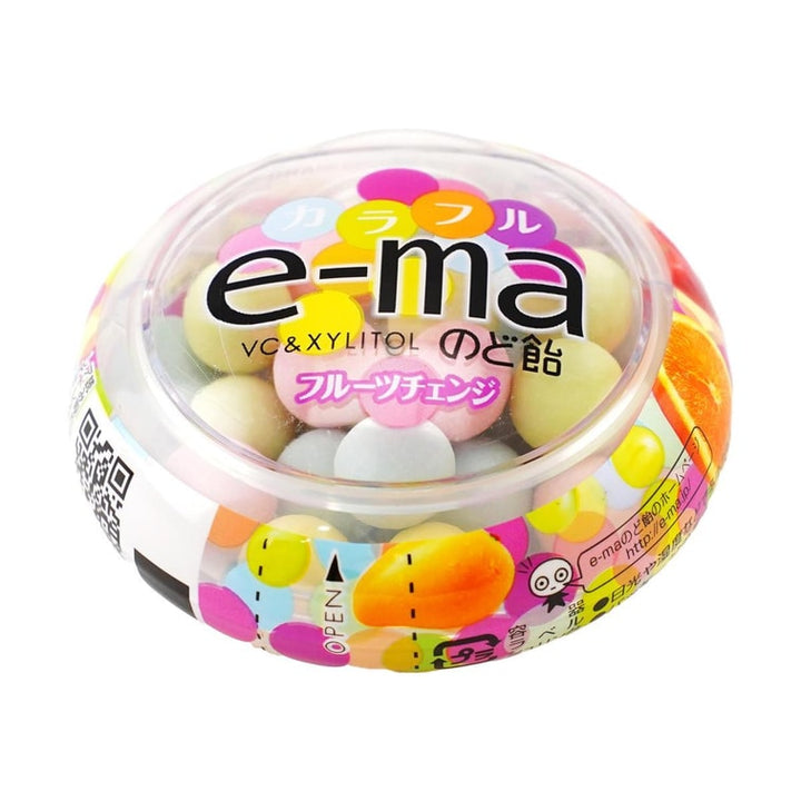 UHA Taste Sugar e-ma Throat Lozenge Container (Colorful Fruit) 33g Yui mart