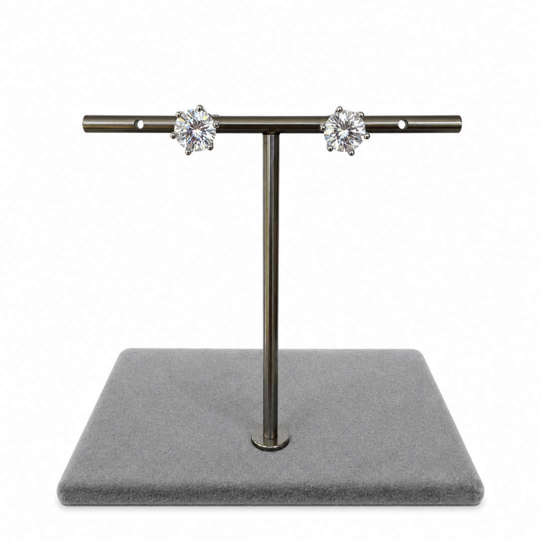 925 Sterling Silver Classic Solitaire CZ Stud Earrings Yui mart