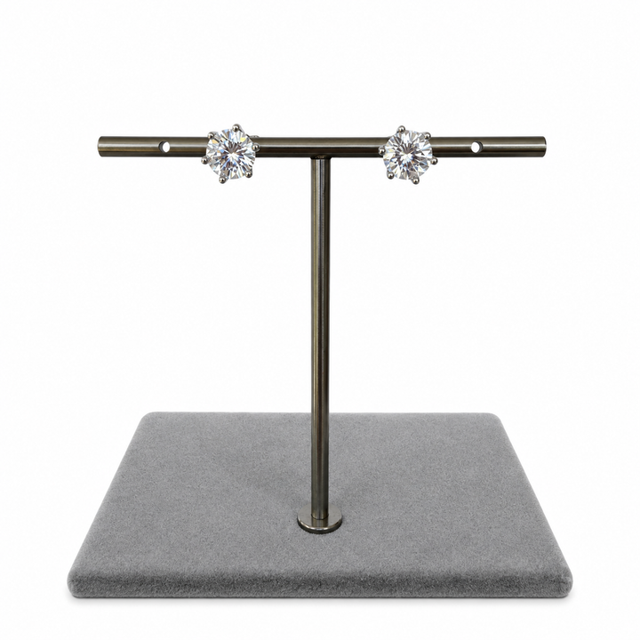 925 Sterling Silver Classic Solitaire CZ Stud Earrings Yui mart